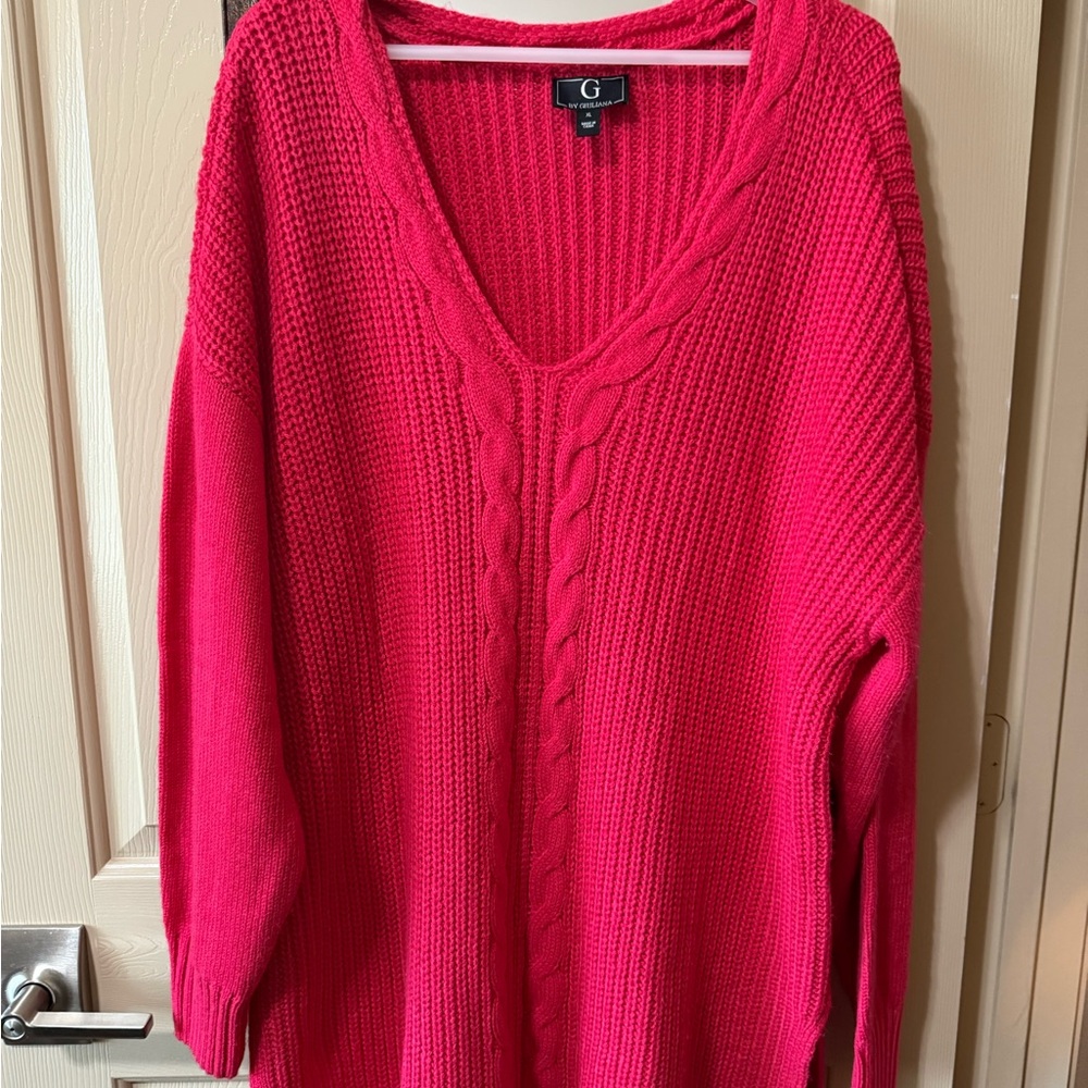 G by Giuliana sweater tunic fuschia pink